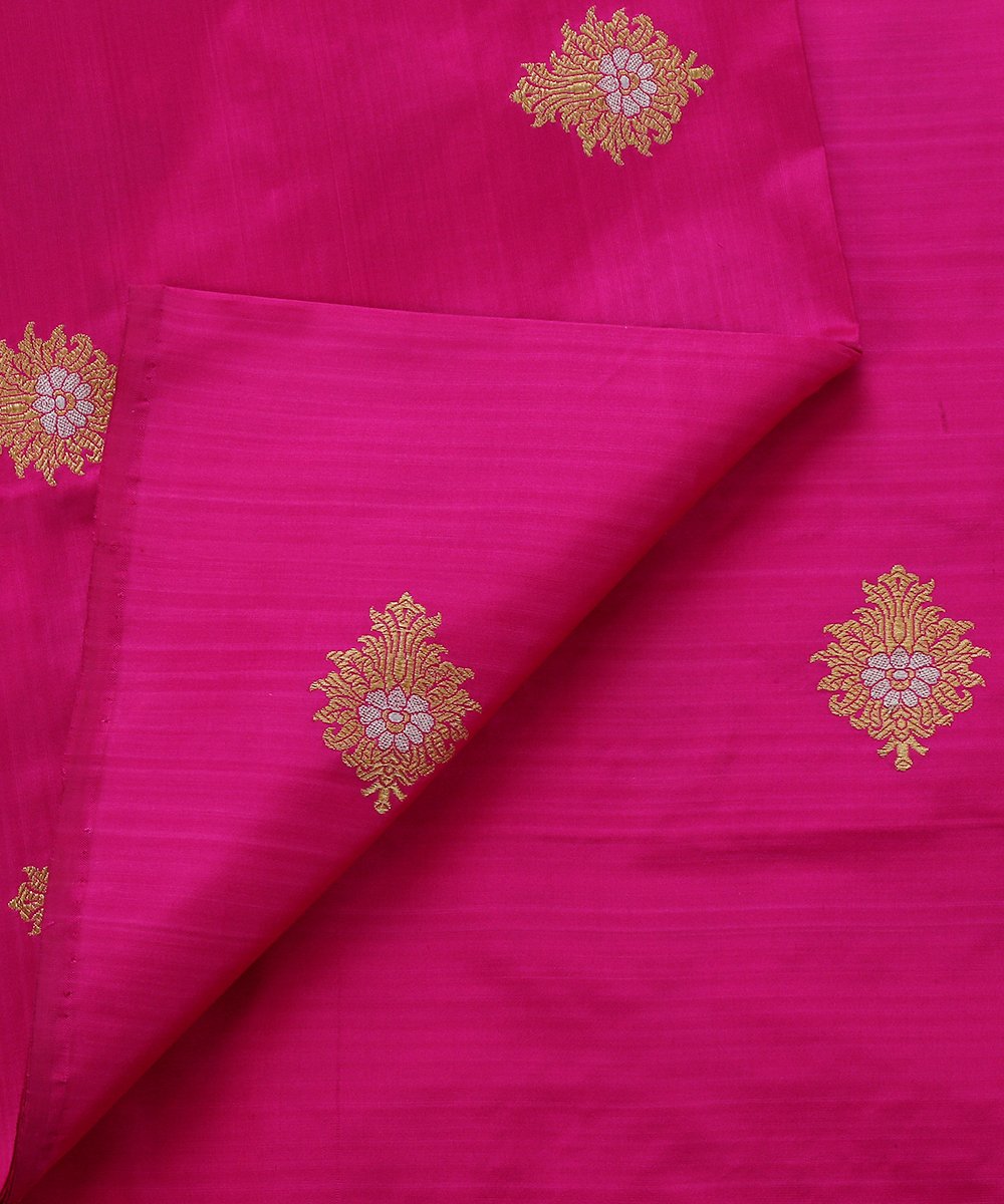 Magenta_Handloom_Kadhwa_Banarasi_Booti_Fabric_in_Pure_Katan_Silk_WeaverStory_04