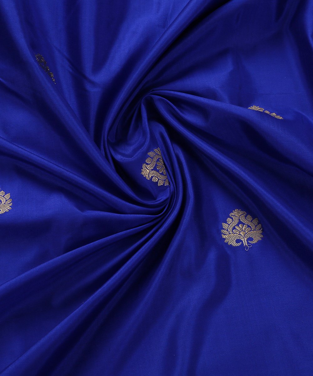 Royal_Blue_Handloom_Dupion_Silk_Banarasi_Fabric_with_Zari_Boota_WeaverStory_05
