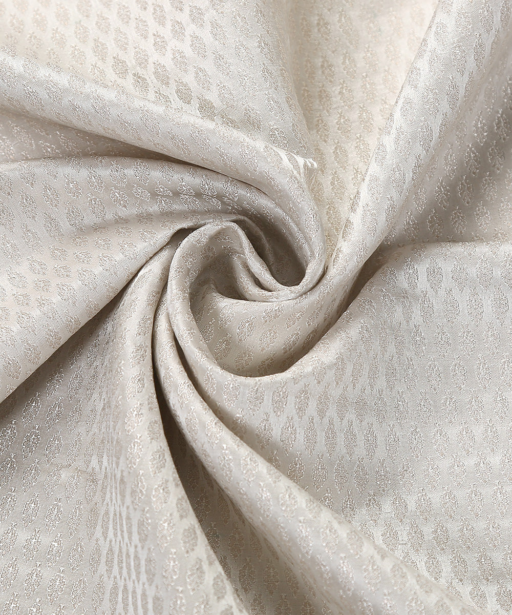 Handloom_White_Satin_Brocade_Banarasi_Fabric_With_Silver_Zari_WeaverStory_04