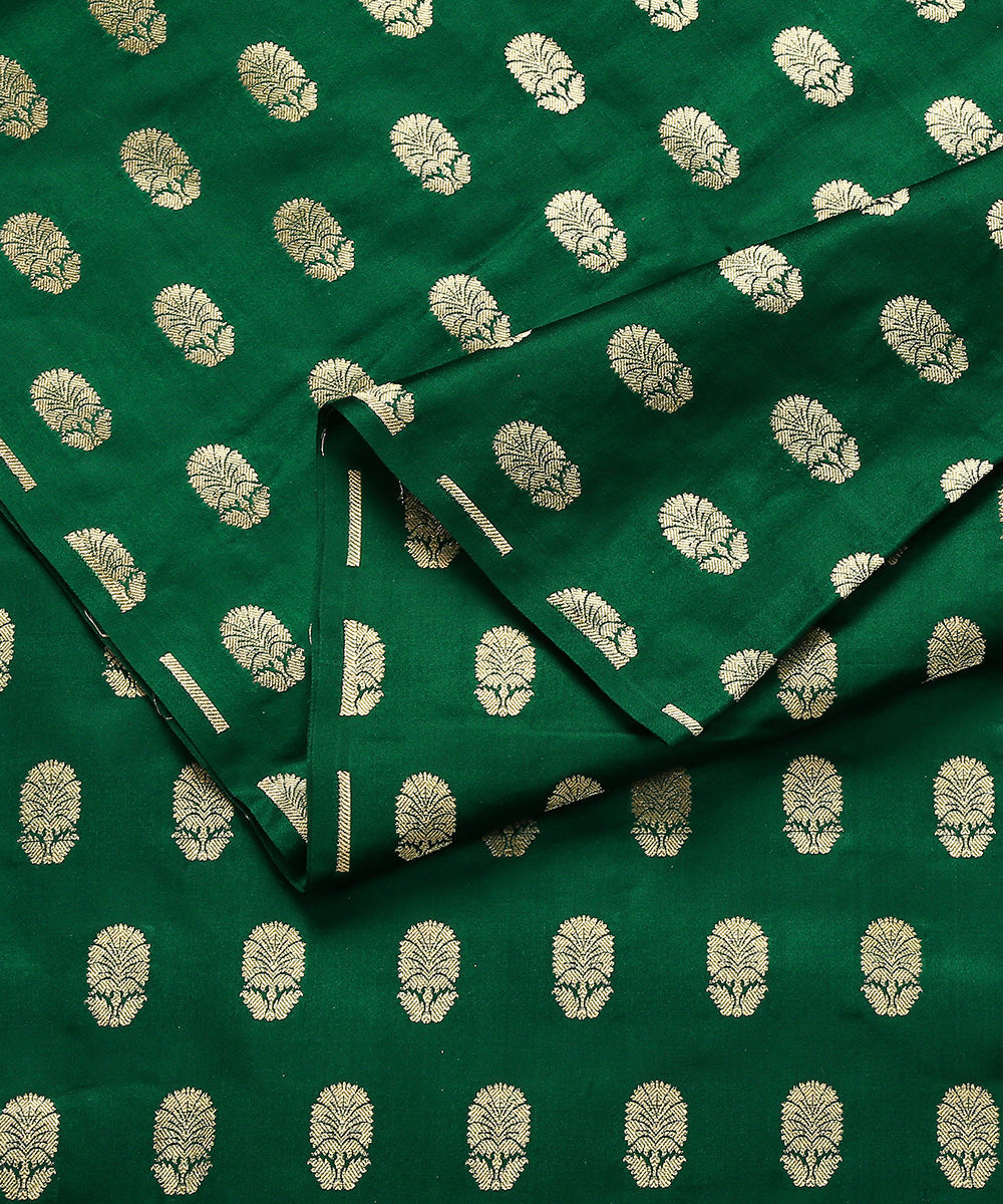 Green_Handloom_Satin_Silk_Banarasi_Fabric_with_Booti_Design_WeaverStory_04