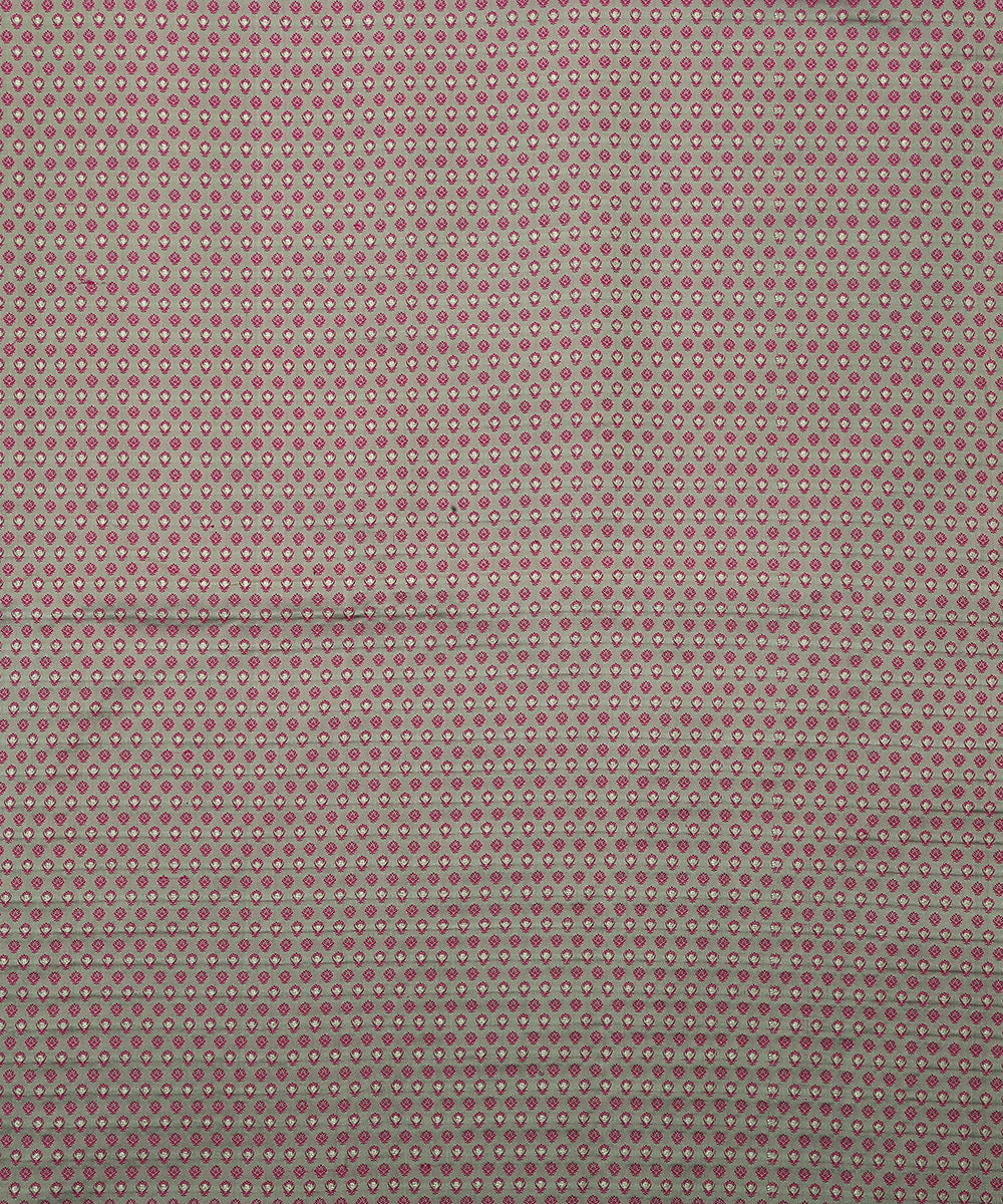 Handloom_Pista_And_Pink_Dual_Tone_Tanchoi_Banarasi_Fabric_With_Zari_Booti_WeaverStory_02