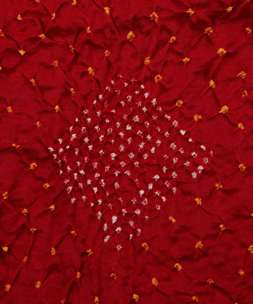 Red_Handloom_Gajji_Silk_Banarasi_Bandhej_Fabric_WeaverStory_03