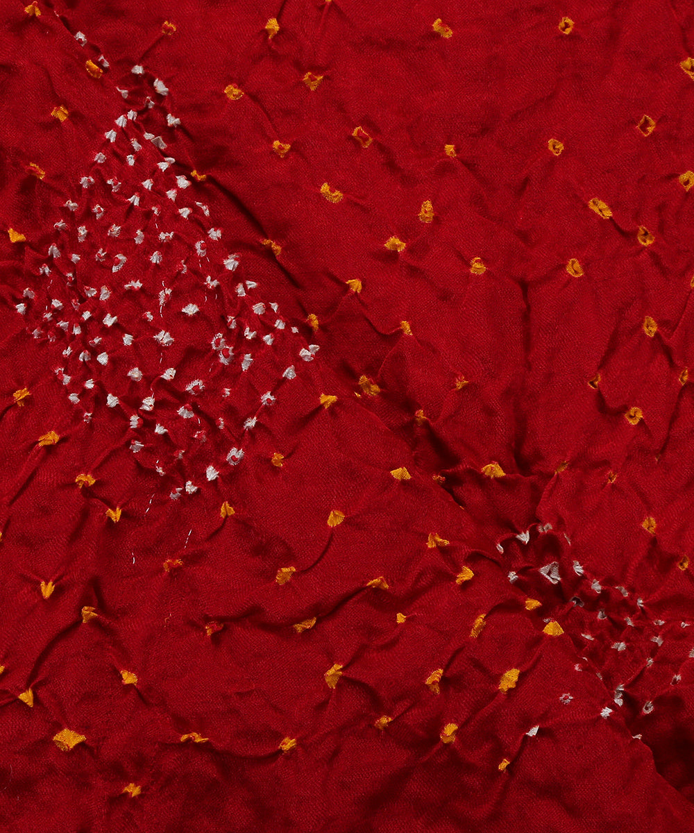 Red_Handloom_Gajji_Silk_Banarasi_Bandhej_Fabric_WeaverStory_04