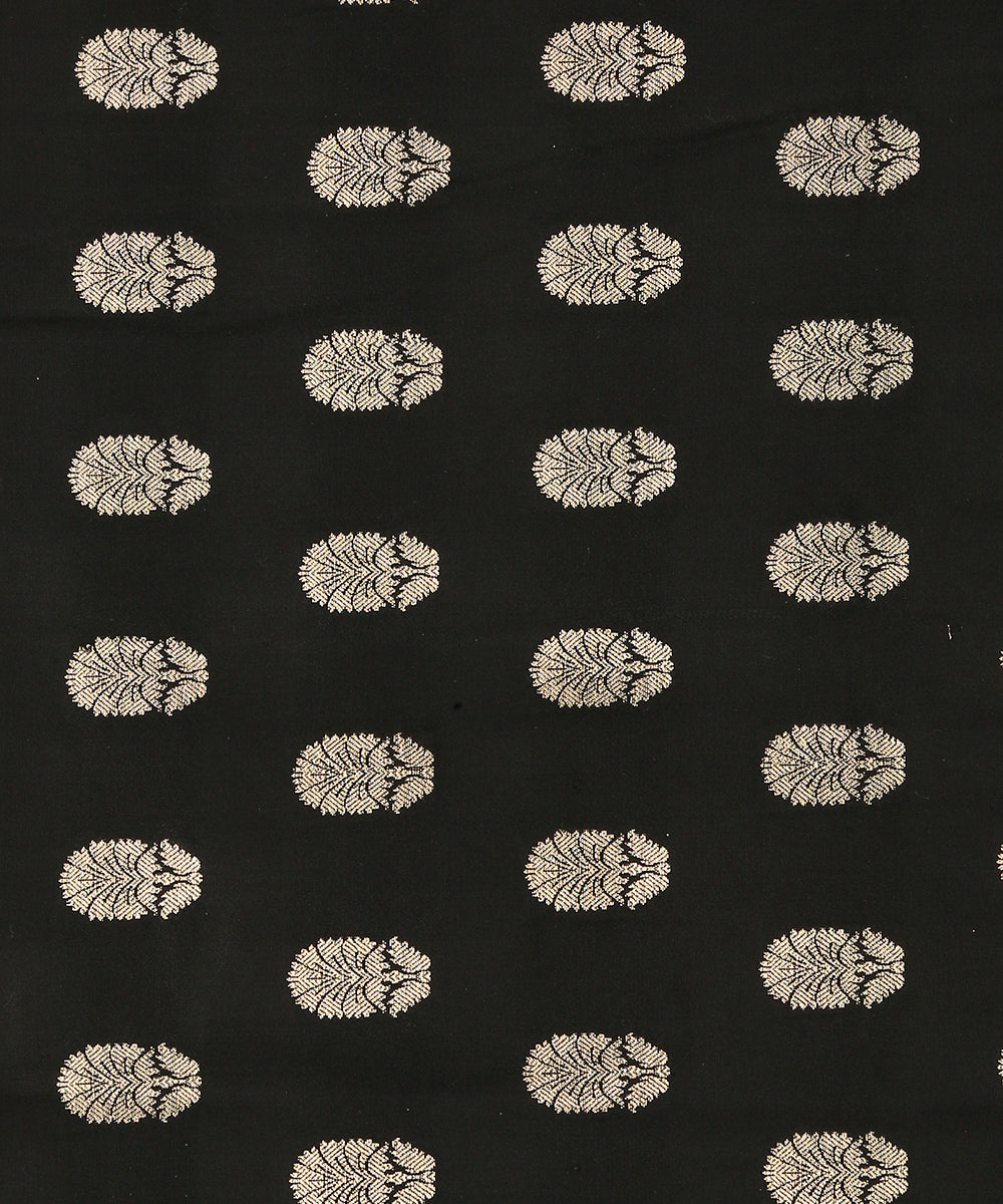 Black_Handloom_Satin_Silk_Banarasi_Fabric_with_Booti_Design_WeaverStory_03