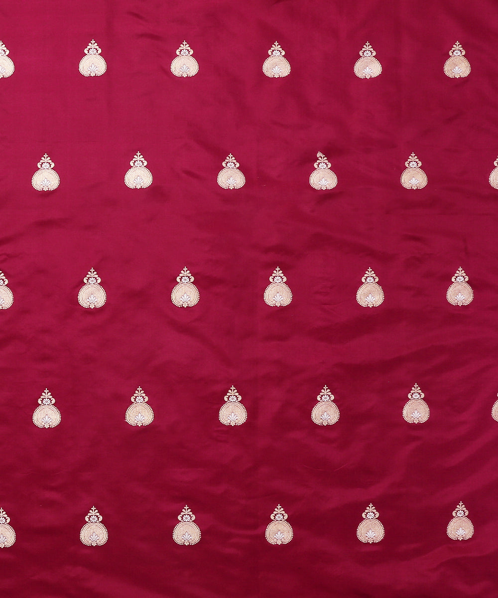 Wine_Handloom_Pure_Katan_Silk_Banarasi_Fabric_with_Kadhwa_Booti_WeaverStory_02