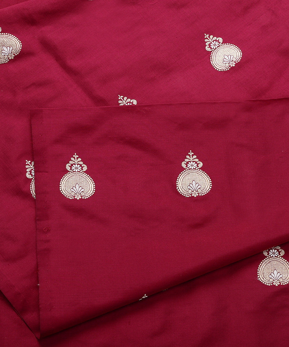 Wine_Handloom_Pure_Katan_Silk_Banarasi_Fabric_with_Kadhwa_Booti_WeaverStory_04