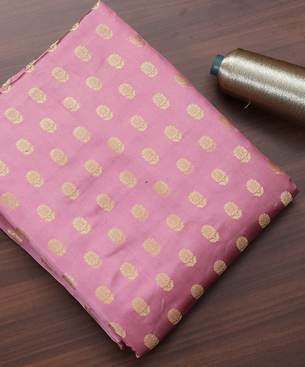 Mauve_Handloom_Pure_Satin_Banarasi_Fabric_with_Cutwork_Booti_WeaverStory_01