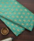 Handloom_Sea_Green_Pure_Satin_Banarasi_Booti_Fabric_WeaverStory_01
