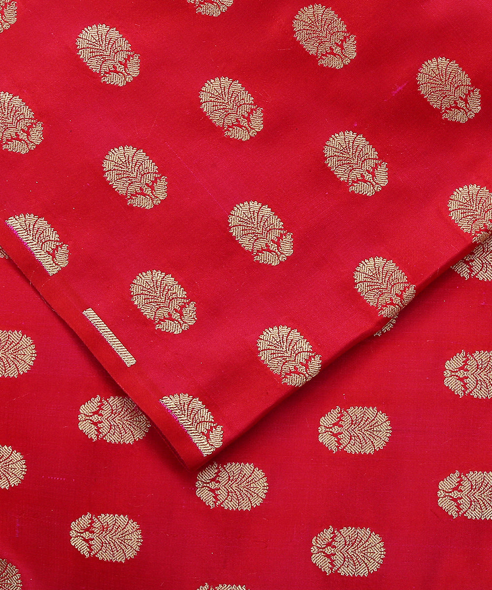 Ruby_Red_Handloom_Pure_Satin_Banarasi_Fabric_with_Cutwork_Booti_WeaverStory_04