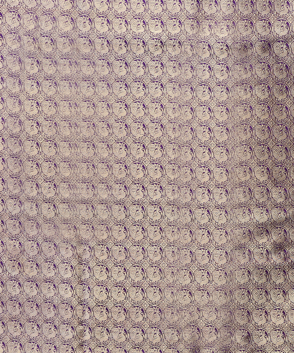 Handloom_Purple_And_Gold_Pure_Katan_Silk_Kadhwa_Banarasi_Brocade_Fabric_With_Peacock_Motifs_WeaverStory_03