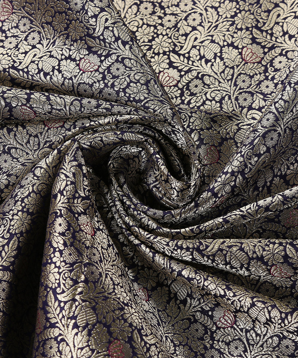 Handloom_Navy_Blue_Kimkhab_Pure_Katan_Silk_Banarasi_Fabric_With_Pink_Meenakari_WeaverStory_05