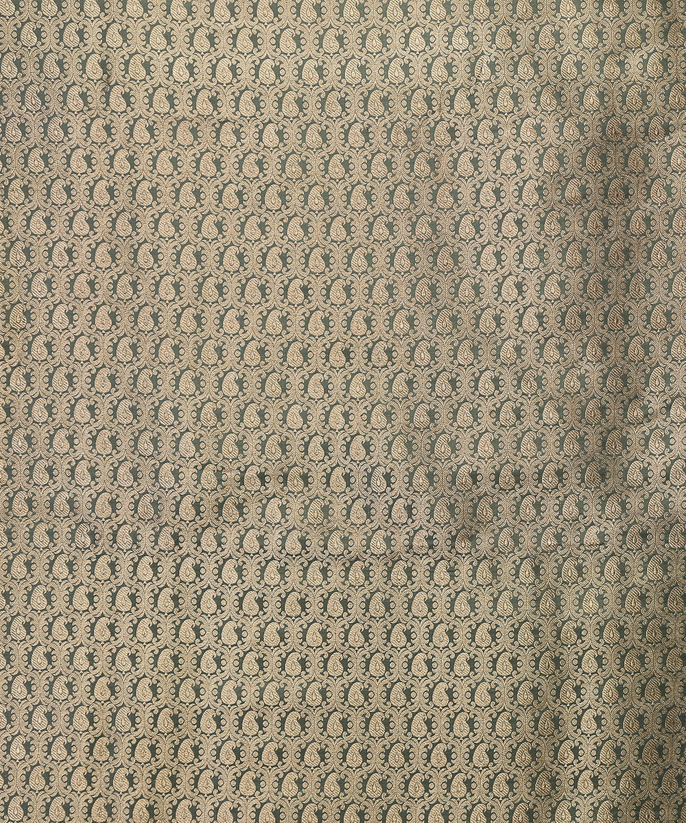 Handloom_Green_Paisley_Pure_Katan_Silk_Brocade_Fabric_WeaverStory_03