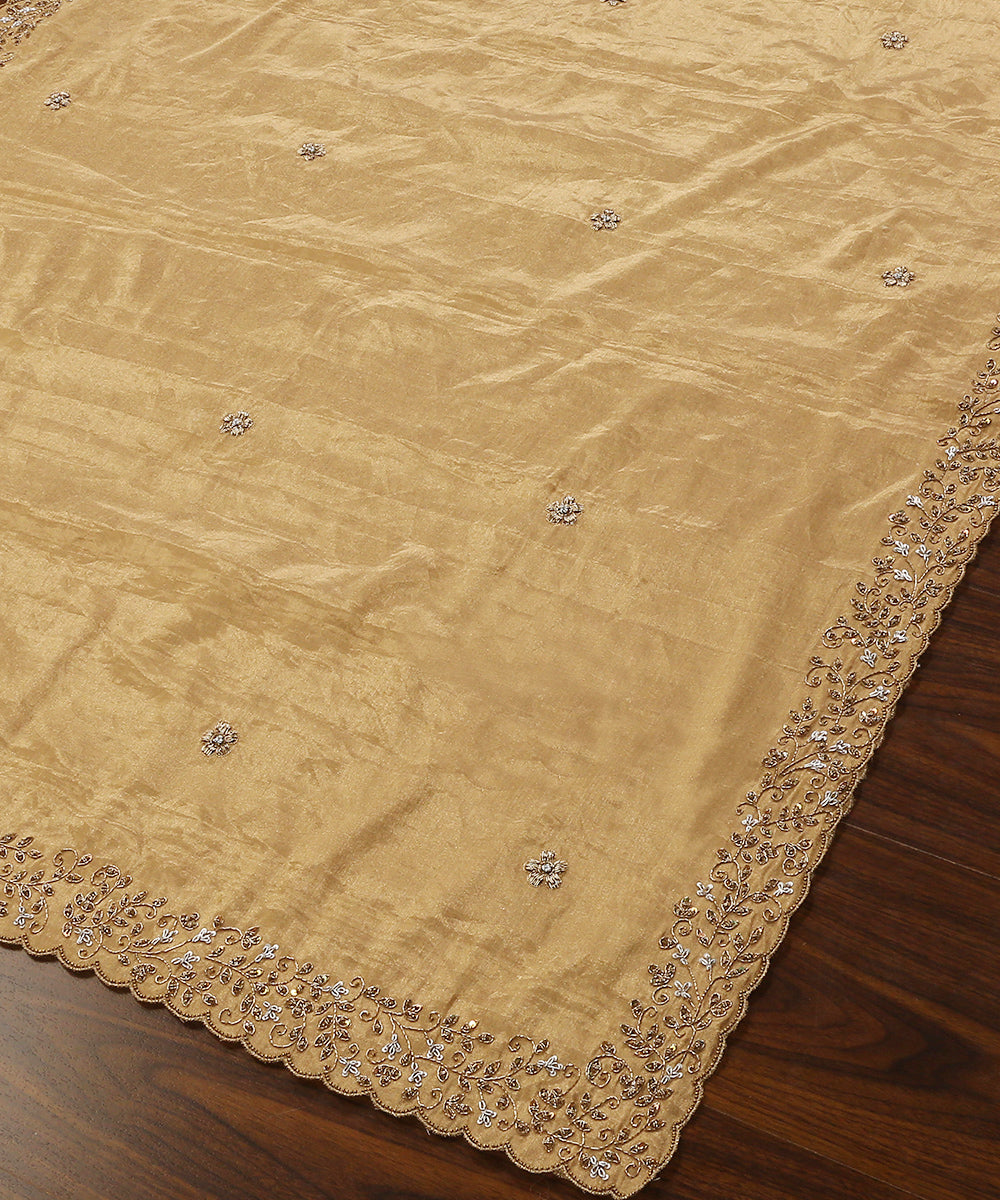 Handloom_Gold_Pure_Tissue_Silk_Dupatta_With_Hand_Embroidered_WeaverStory_03