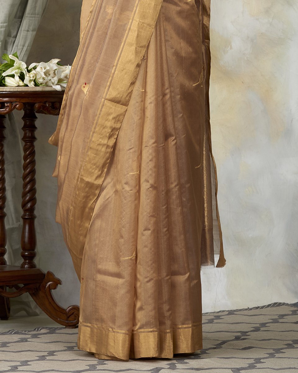 Golden_Beige_Handloom_Chanderi_Silk_Saree_With_Bird_Motifs_WeaverStory_04