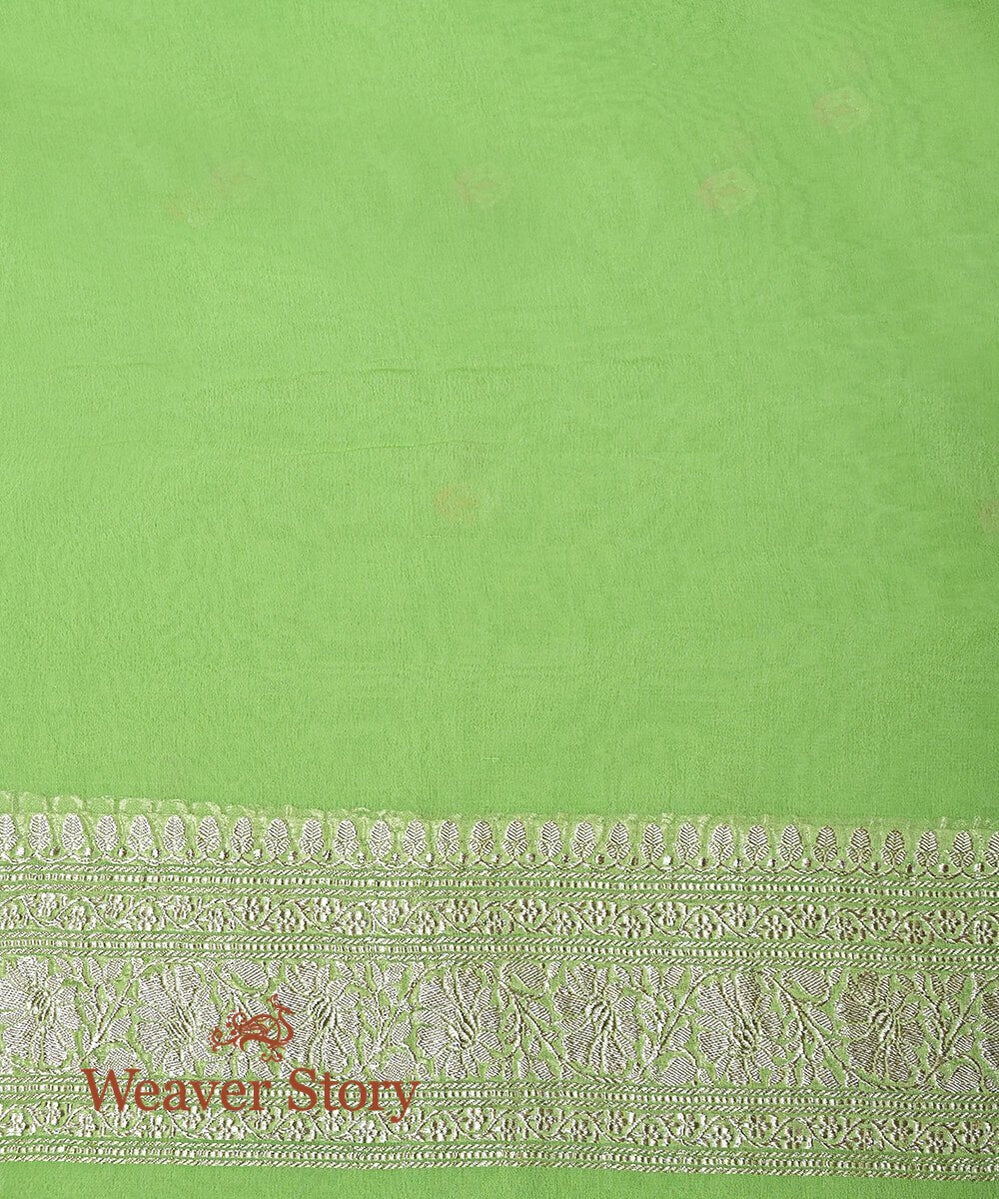 Green_Handloom_Banarasi_Georgette_Saree_with_Meenakari_WeaverStory_05
