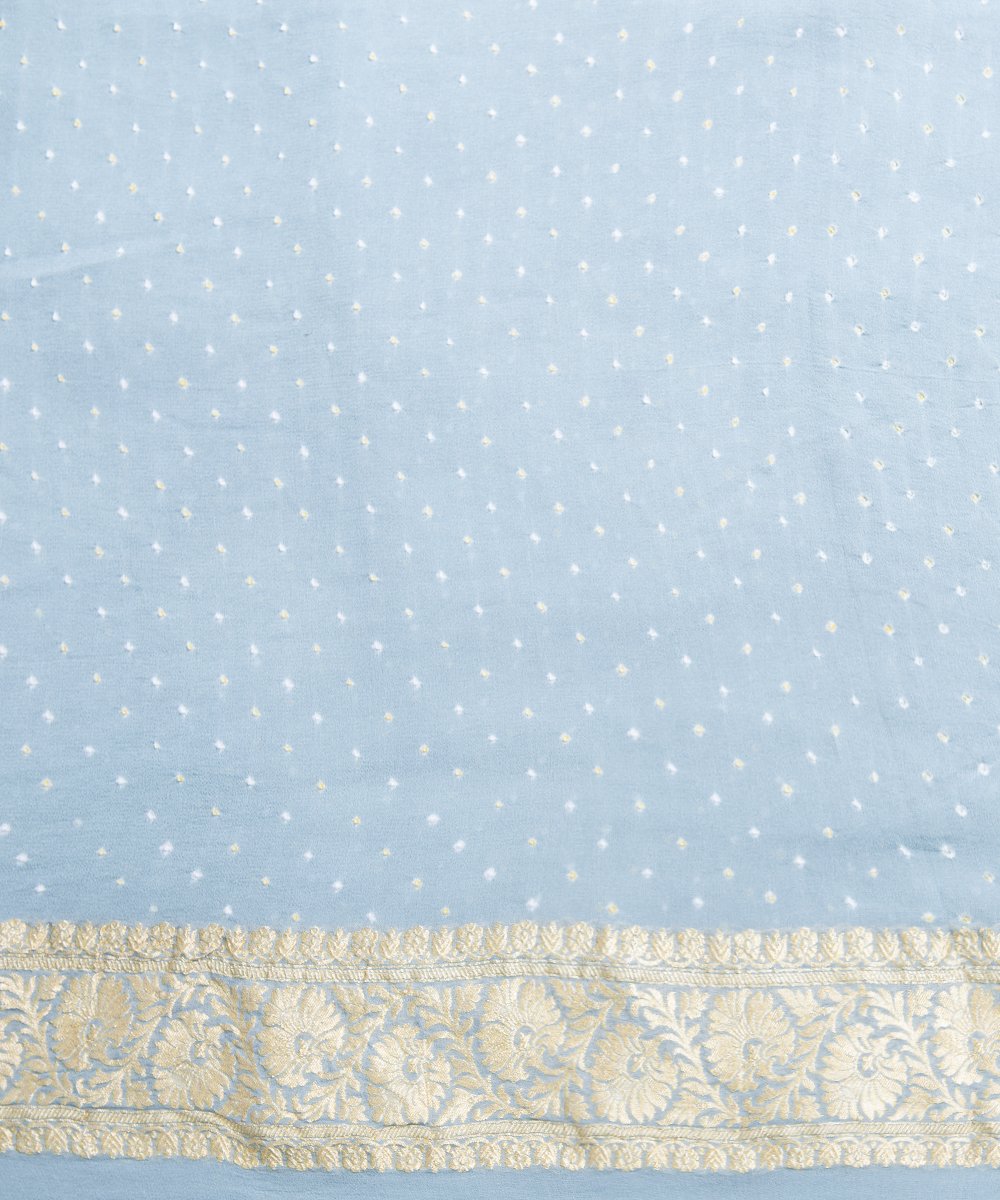 Grey_Handloom_Pure_Georgette_Banarasi_Bandhej_Saree_WeaverStory_05