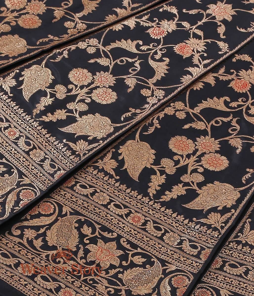 Handloom_Black_Heavy_Lehenga_with_Antique_Zari_WeaverStory_03