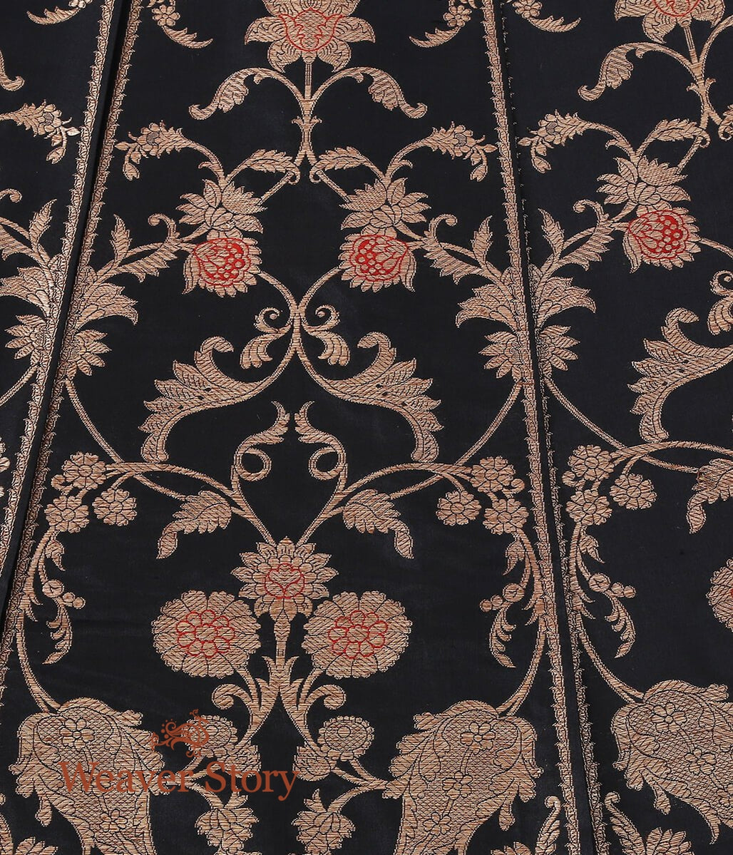 Handloom_Black_Heavy_Lehenga_with_Antique_Zari_WeaverStory_05