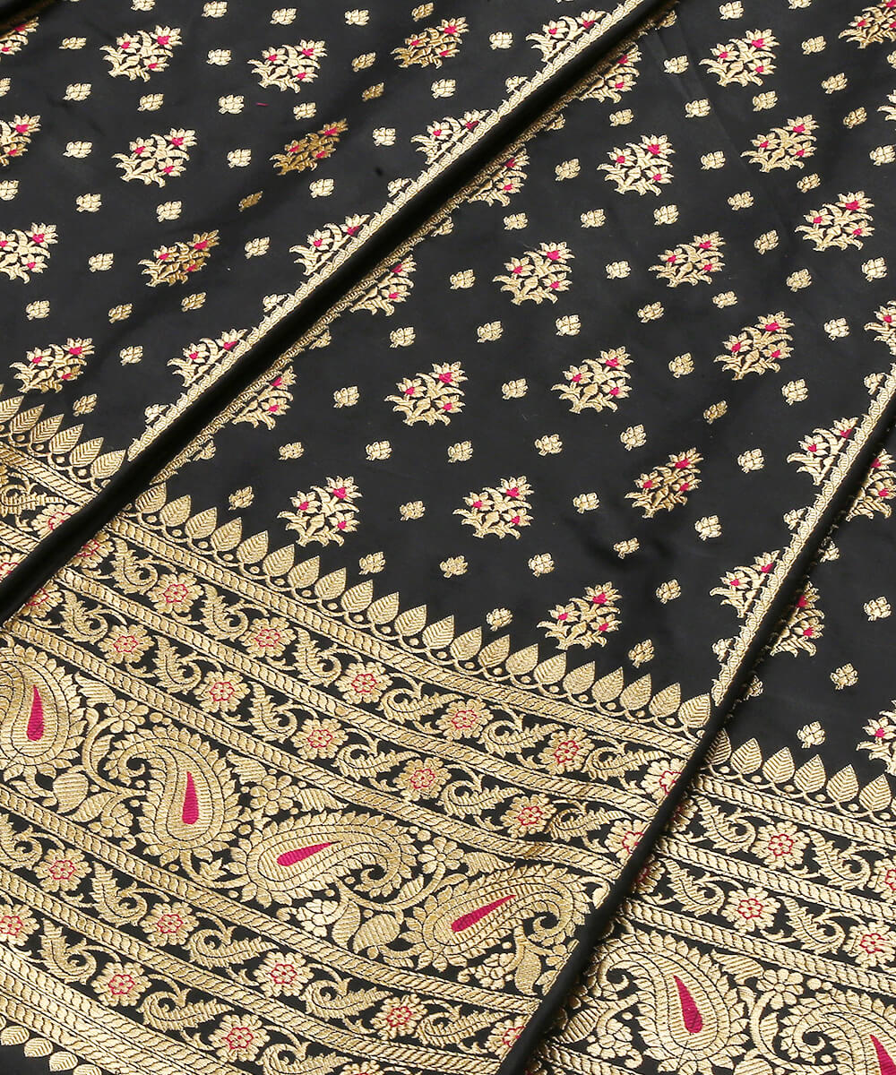 Handloom_Pure_Katan_Silk_Black_Banarasi_Lehenga_with_Meenakari_WeaverStory_03