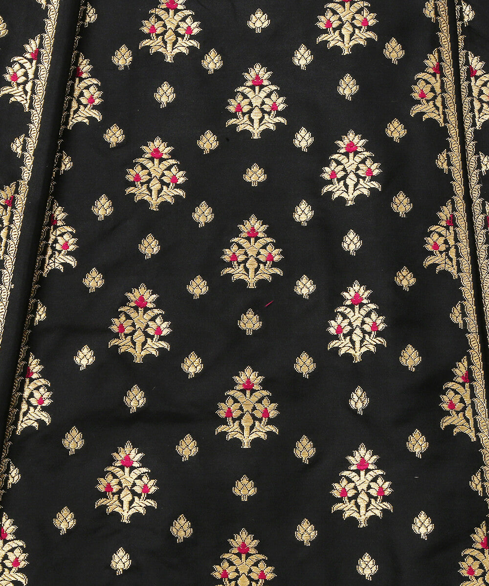 Handloom_Pure_Katan_Silk_Black_Banarasi_Lehenga_with_Meenakari_WeaverStory_05