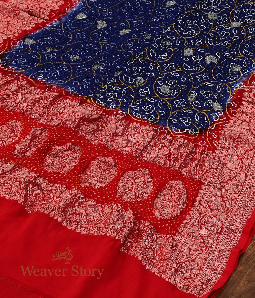 Handloom_Bandhej_Dupatta_in_Red_and_Blue_Dye_WeaverStory_03