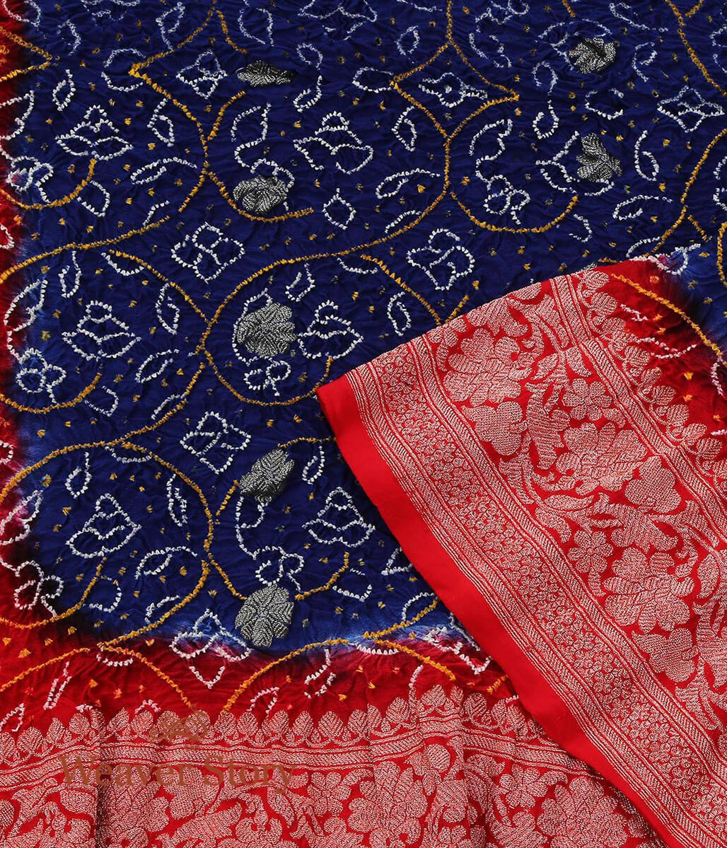 Handloom_Bandhej_Dupatta_in_Red_and_Blue_Dye_WeaverStory_04