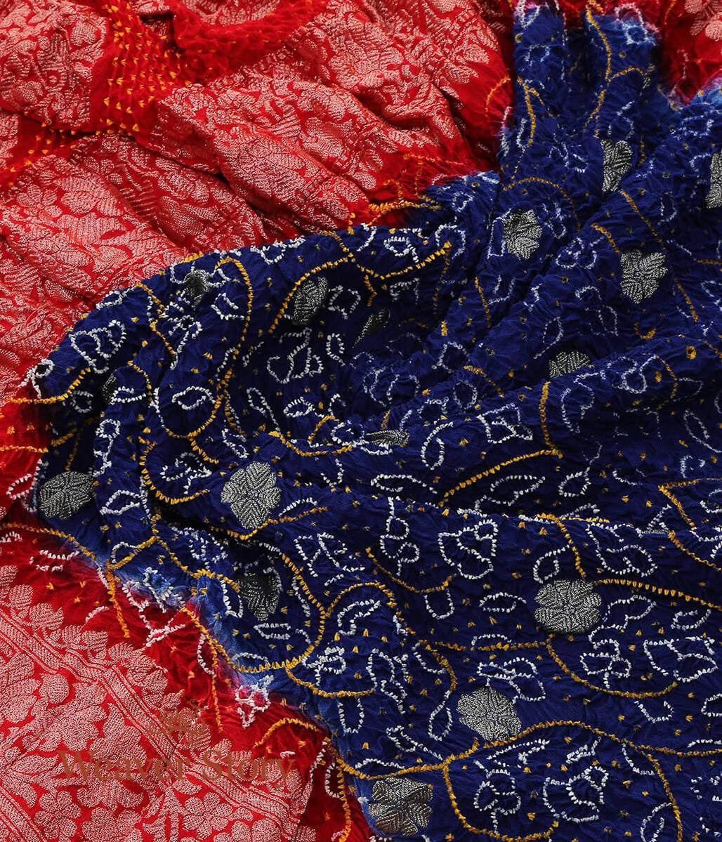 Handloom_Bandhej_Dupatta_in_Red_and_Blue_Dye_WeaverStory_05