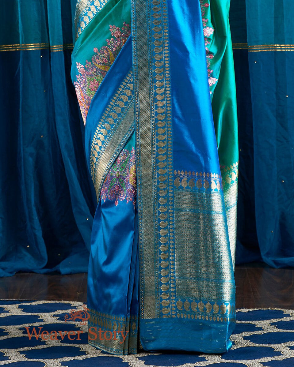 Blue_and_Green_Handloom_Banarasi_Rangkaat_Saree_with_Kadhwa_Weaving_WeaverStory_04