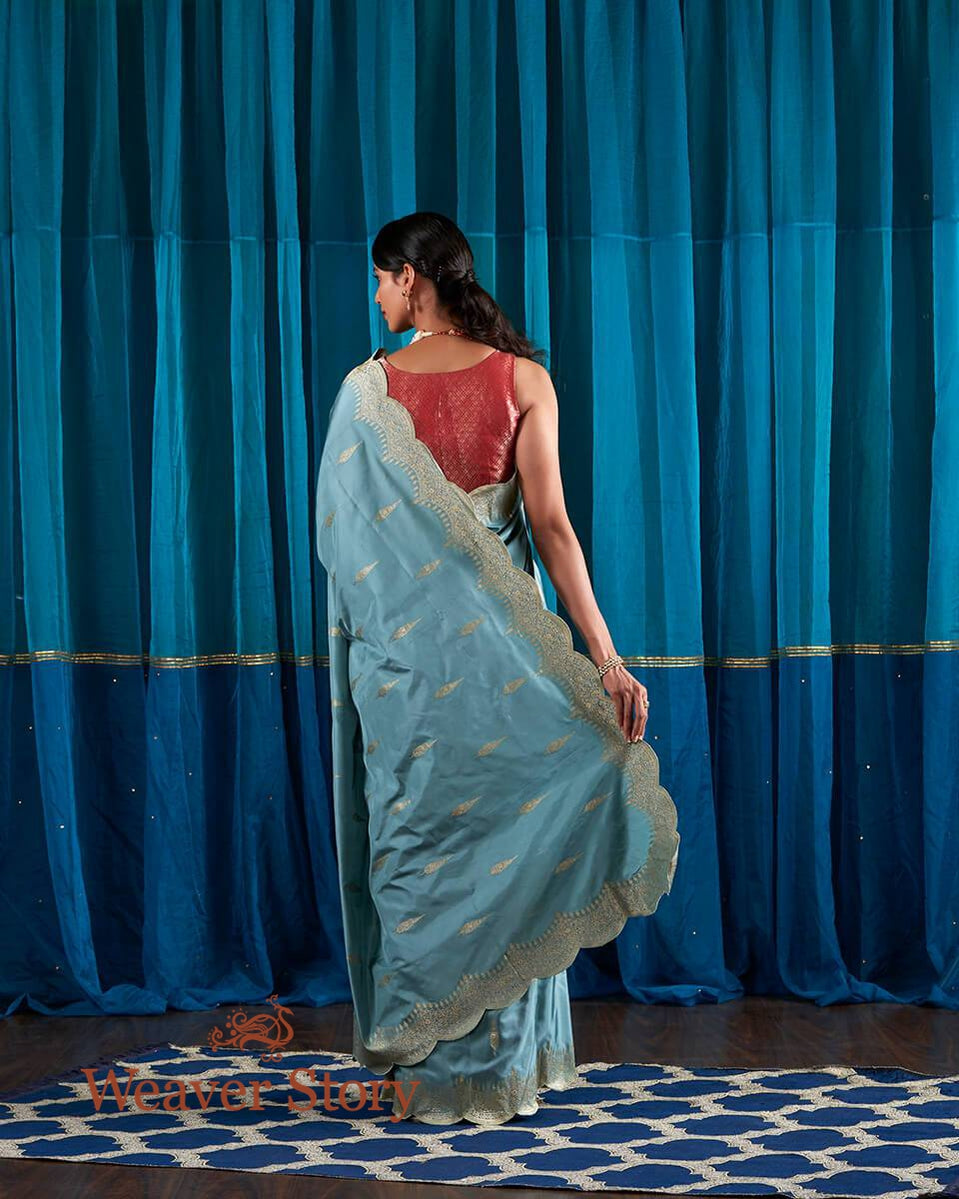 Handloom_Duck_Egg_Blue_Banarasi_Silk_Saree_with_Scalloped_Borders_WeaverStory_03