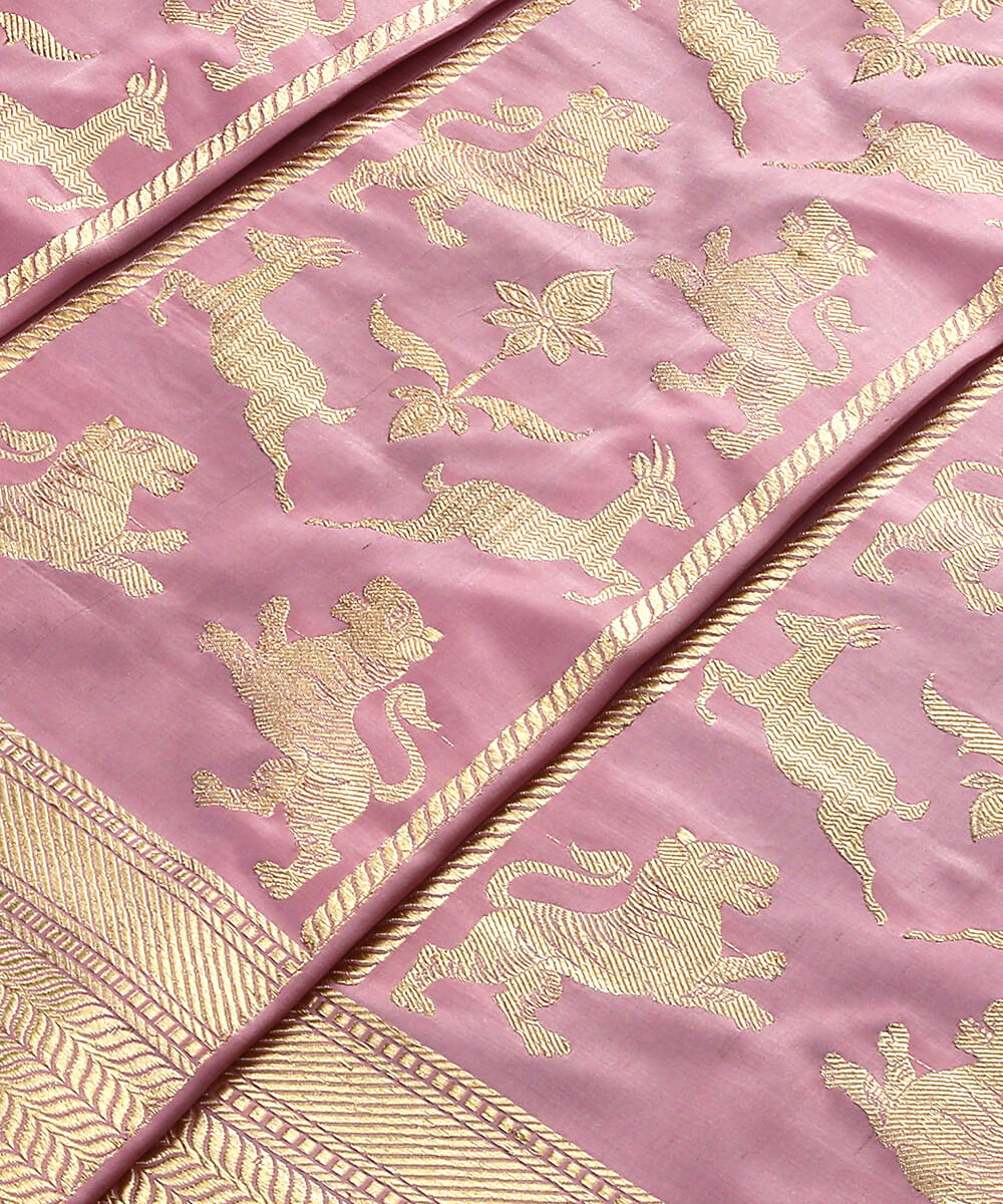 Handloom_Pure_Satin_Silk_Pink_Banarasi_Shikargah_Lehenga_with_Kadhwa_Weave_WeaverStory_03