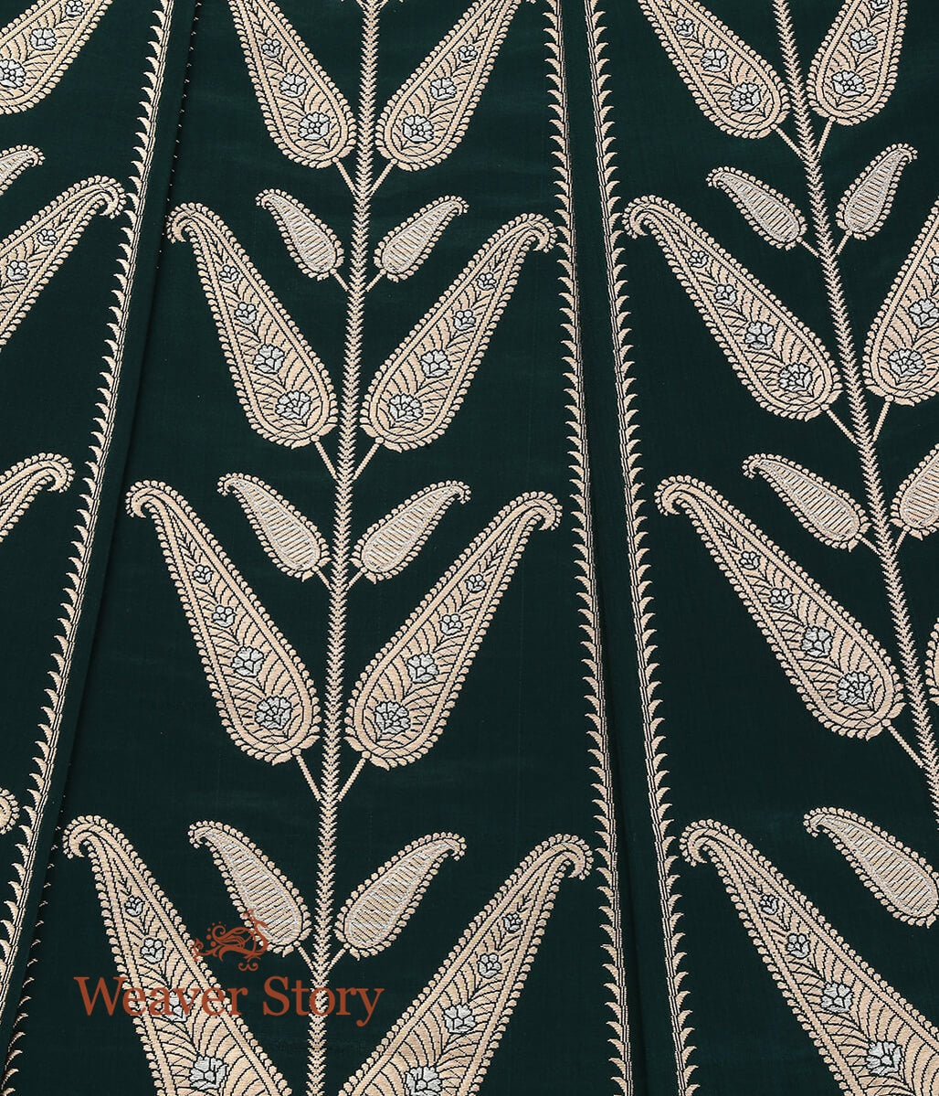 Handloom_Teal_Green_Pure_Satin_Silk_Banarasi_Lehenga_WeaverStory_05