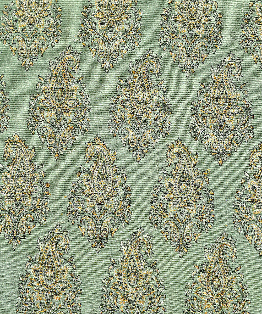 Handloom_Green_Pure_Silk_Banarasi_Jamawar_Fabric_WeaverStory_02