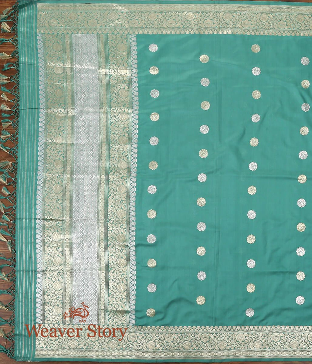 Handloom_Teal_Green_Banarasi_Katan_Silk_Dupatta_with_Asharfi_Booti_WeaverStory_02