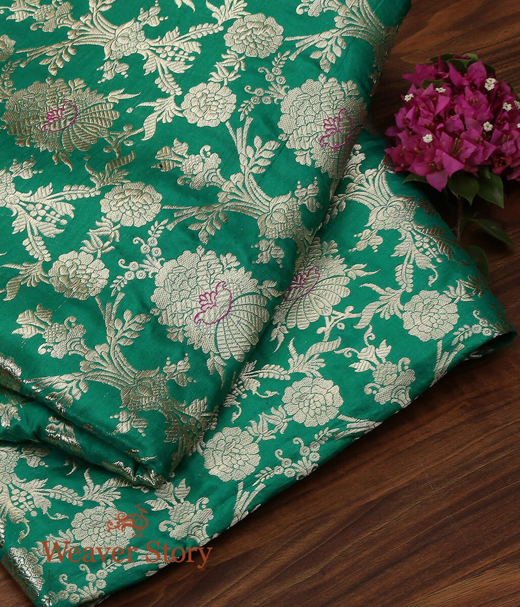 Handloom_Green_Kimkhab_Brocade_Fabric_WeaverStory_01