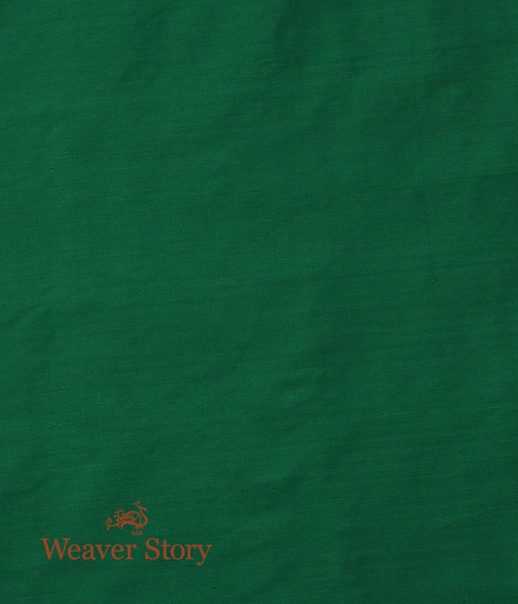 Handloom_Green_Meenakari_Booti_Lehenga_with_Plain_Blouse_WeaverStory_06