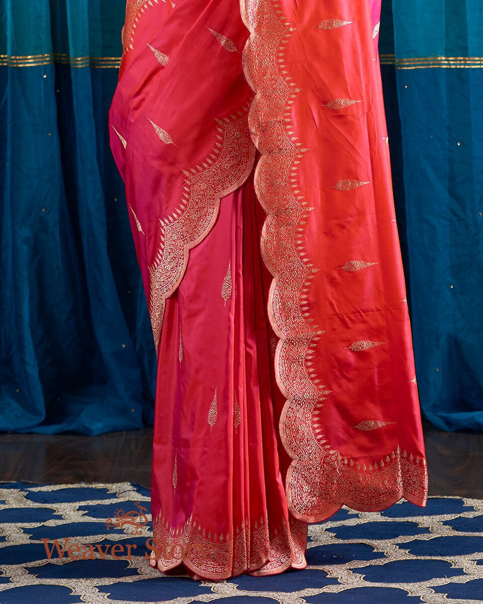 Handloom_Hot_Pink_Scalloped_Border_Banarasi_Silk_Saree_with_a_Brocade_Blouse_WeaverStory_04