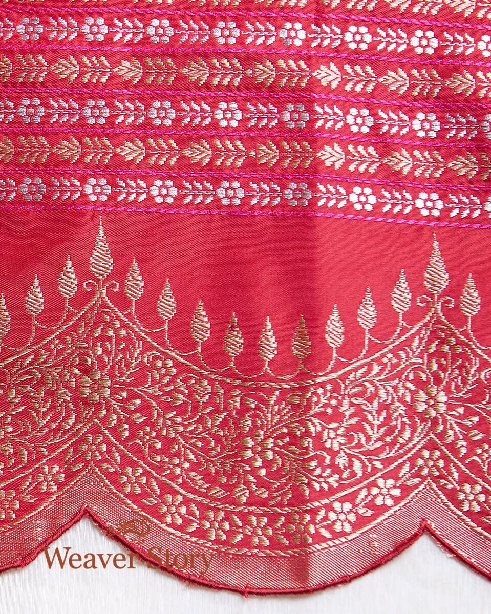 Handloom_Hot_Pink_Scalloped_Border_Banarasi_Silk_Saree_with_a_Brocade_Blouse_WeaverStory_05