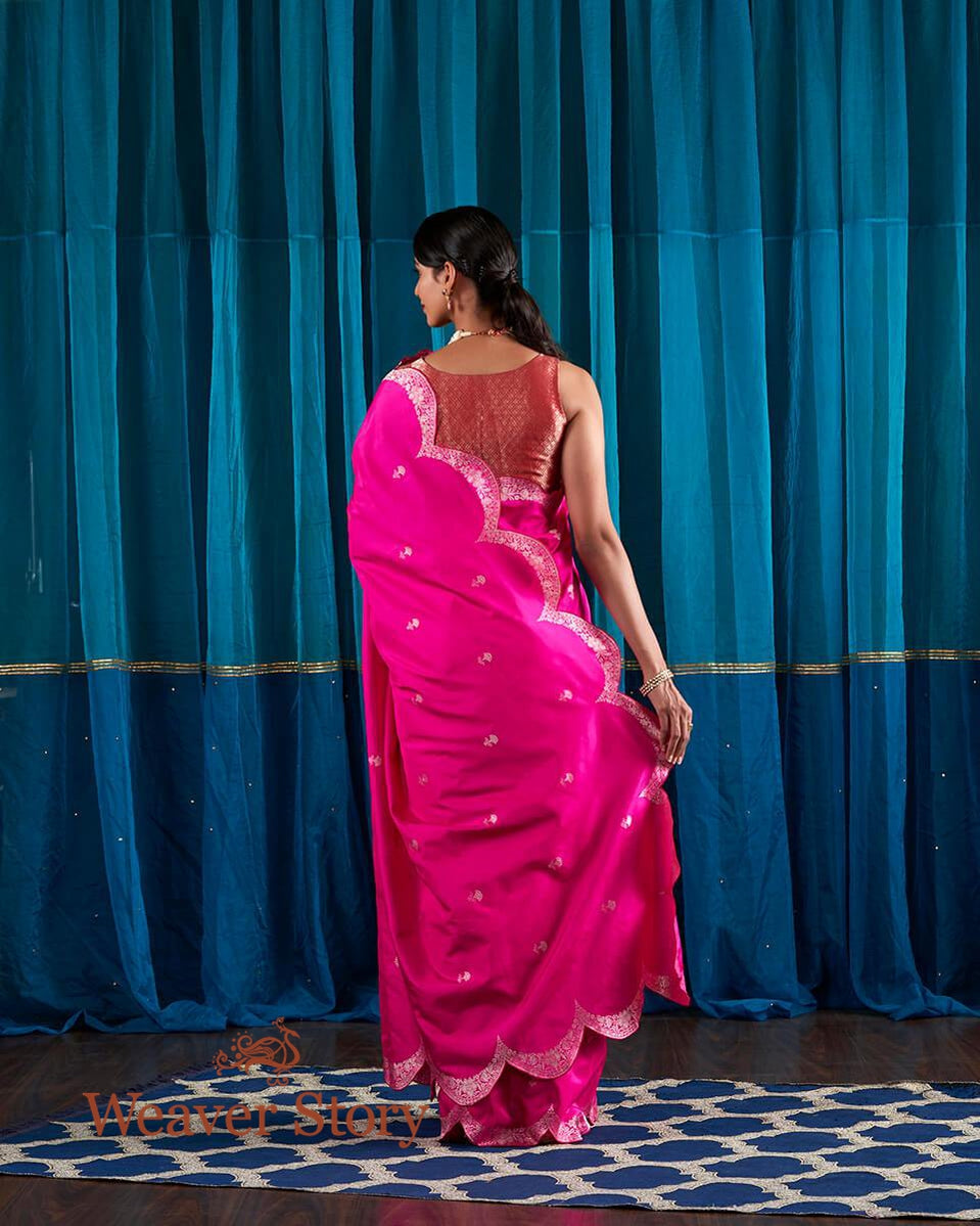 Handloom_Hot_Pink_Banarasi_Silk_Saree_with_a_Pink_Blouse_WeaverStory_03