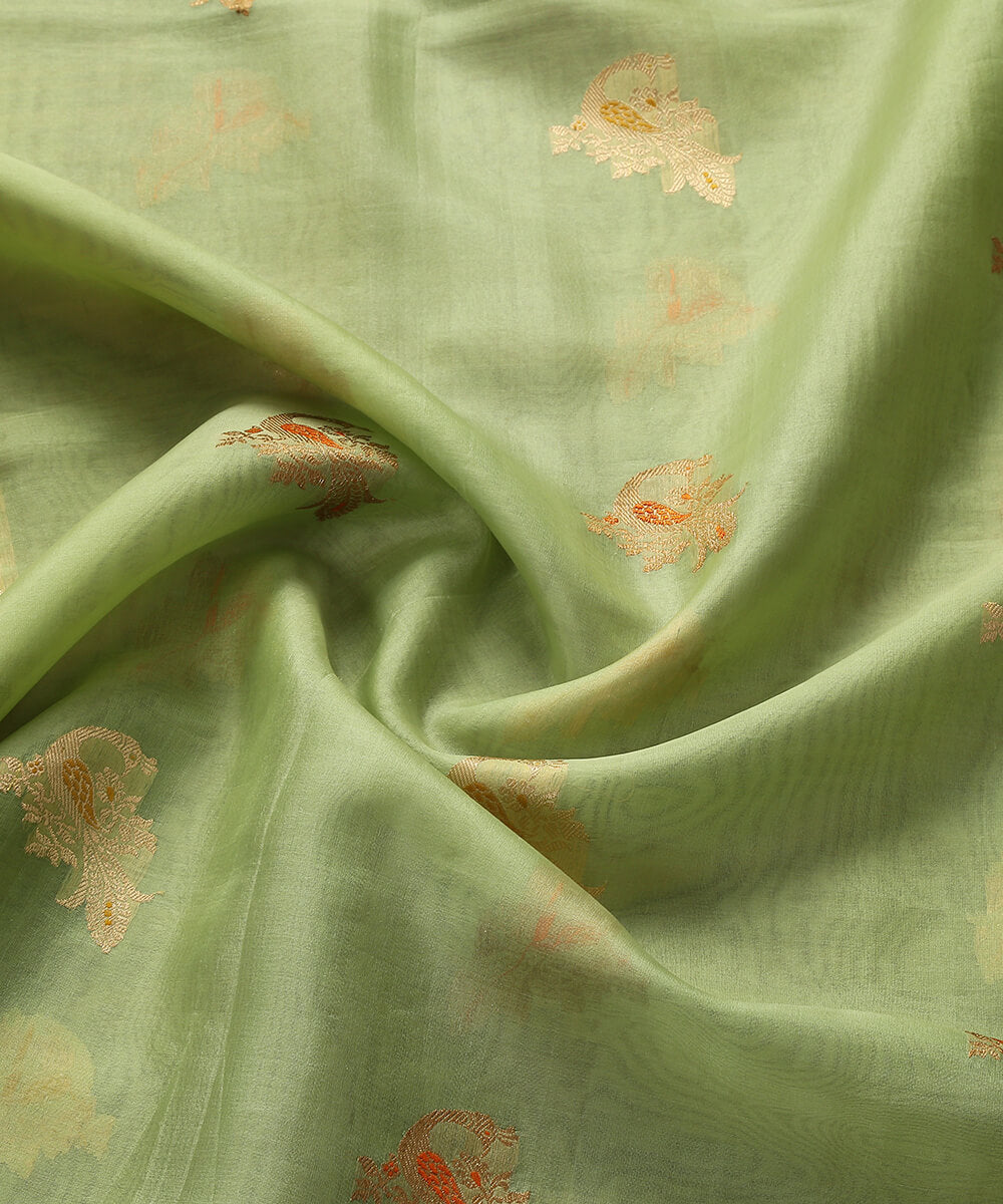 Handloom_Lime_Green_Banarasi_Organza_Dupatta_with_Peacock_Motifs_WeaverStory_05
