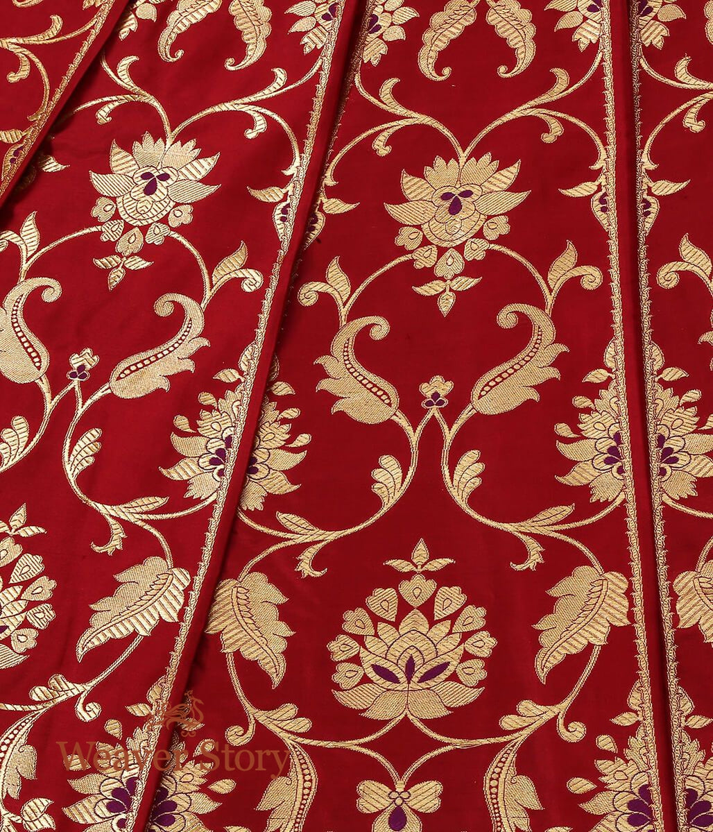 Handloom_Maroon_Banarasi_Lehenga_with_Blouse_WeaverStory_04