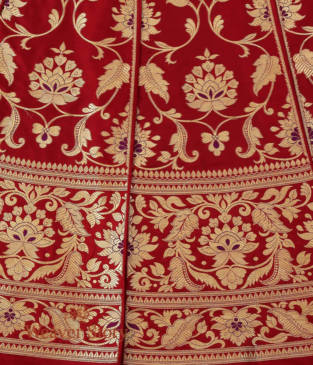 Handloom_Maroon_Banarasi_Lehenga_with_Blouse_WeaverStory_05