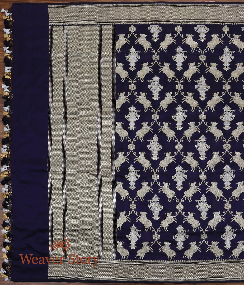 Handloom_Blue_Banarasi_Katan_Silk_Dupatta_with_Pichwai_Woven_Motifs_WeaverStory_02
