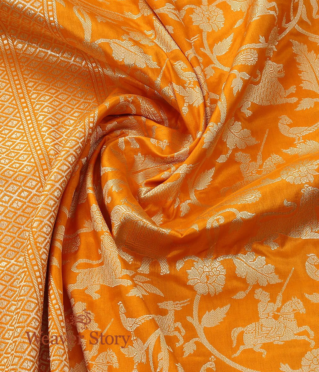 Handloom_Orange_Banarasi_Shikargah_Dupatta_WeaverStory_05