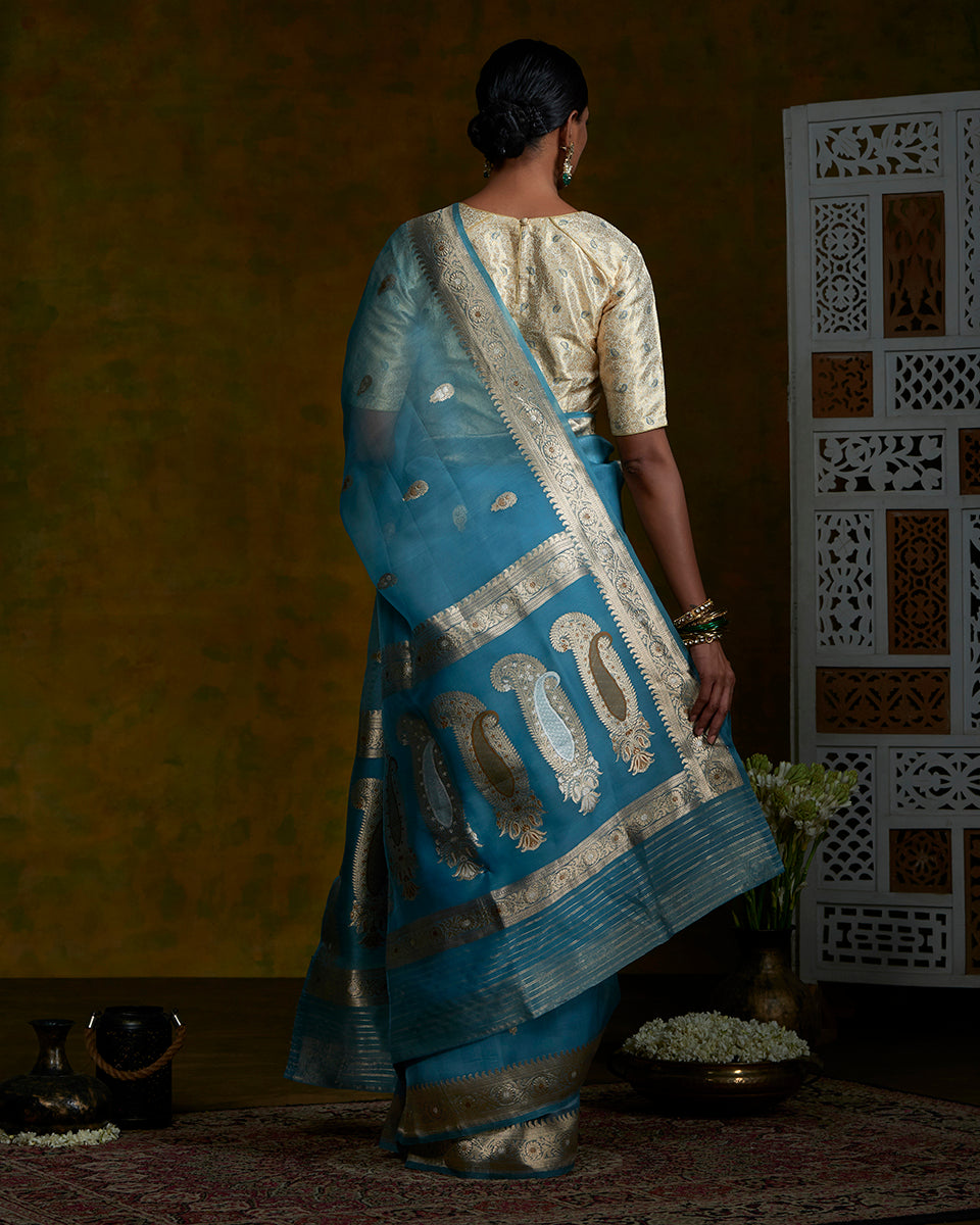 Handloom_Pigeon_Blue_Antique_Kora_Banarasi_Saree_with_Paisley_Design_WeaverStory_03