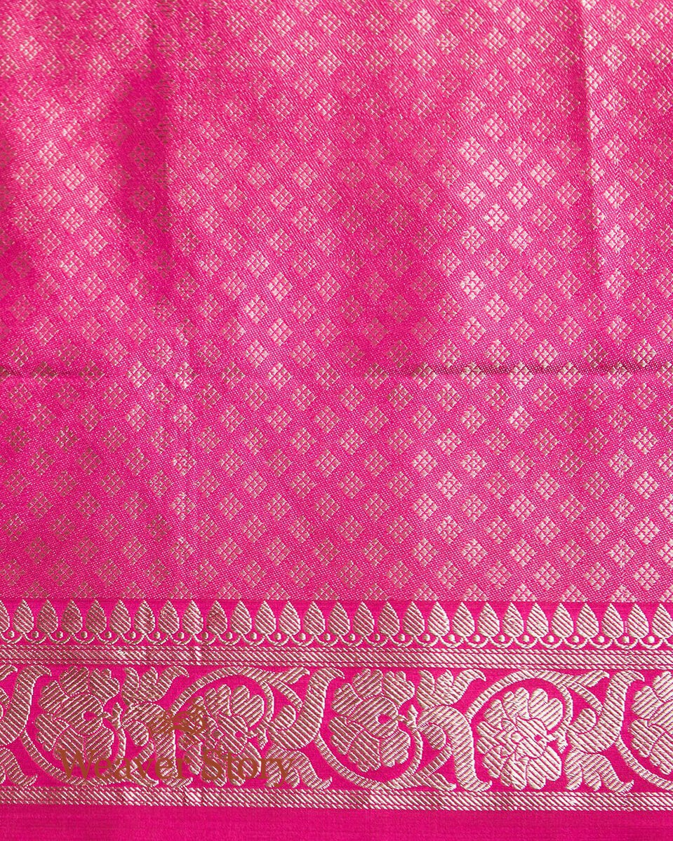 Indian_Pink_Banarasi_Handloom_Saree_with_Kadhwa_Booti_and_Lion_Motifs_WeaverStory_05