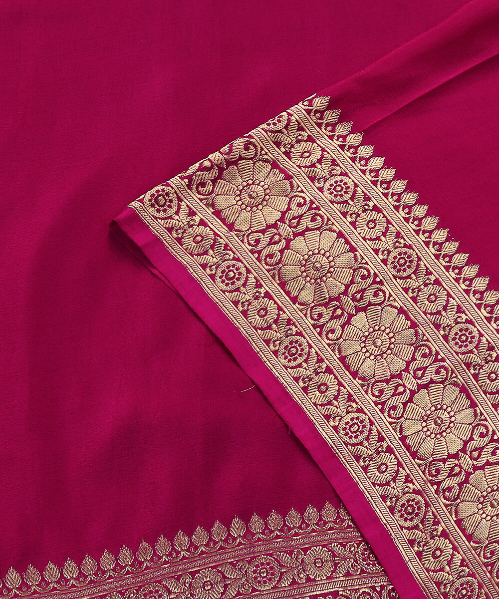Handloom_Pink_Banarasi_Georgette_Dupatta_With_Kadhwa_Border_WeaverStory_04
