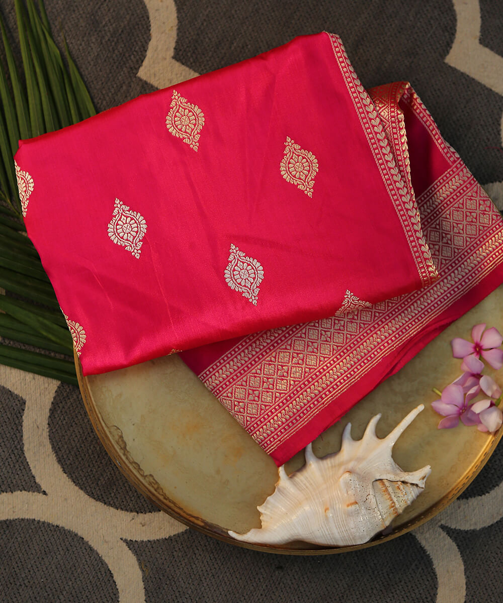 Handloom_Pink_Pure_Katam_Silk_Banarasi_Dupatta_with_Kadhwa_Boota_WeaverStory_01