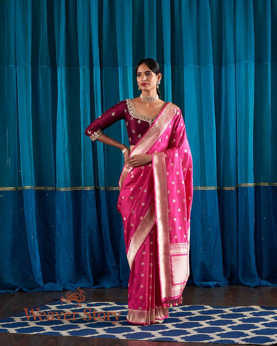 Handloom_Berry_Pink_Handloom_Banarasi_Saree_woven_in_Fine_Katan_Silk_WeaverStory_02