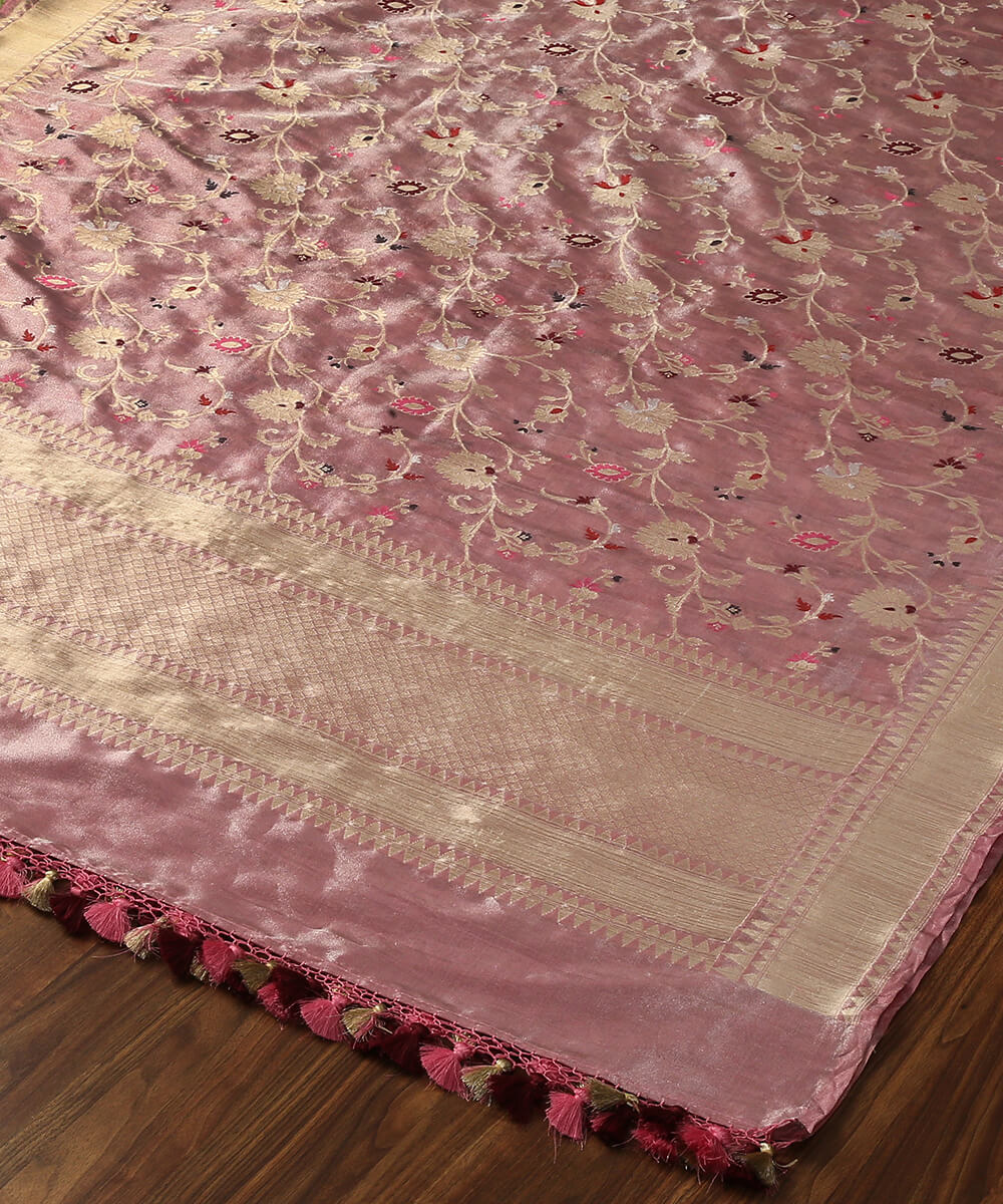 Handloom_Pink_Banarasi_Tissue_Jangla_Dupatta_with_Meenakari_WeaverStory_03
