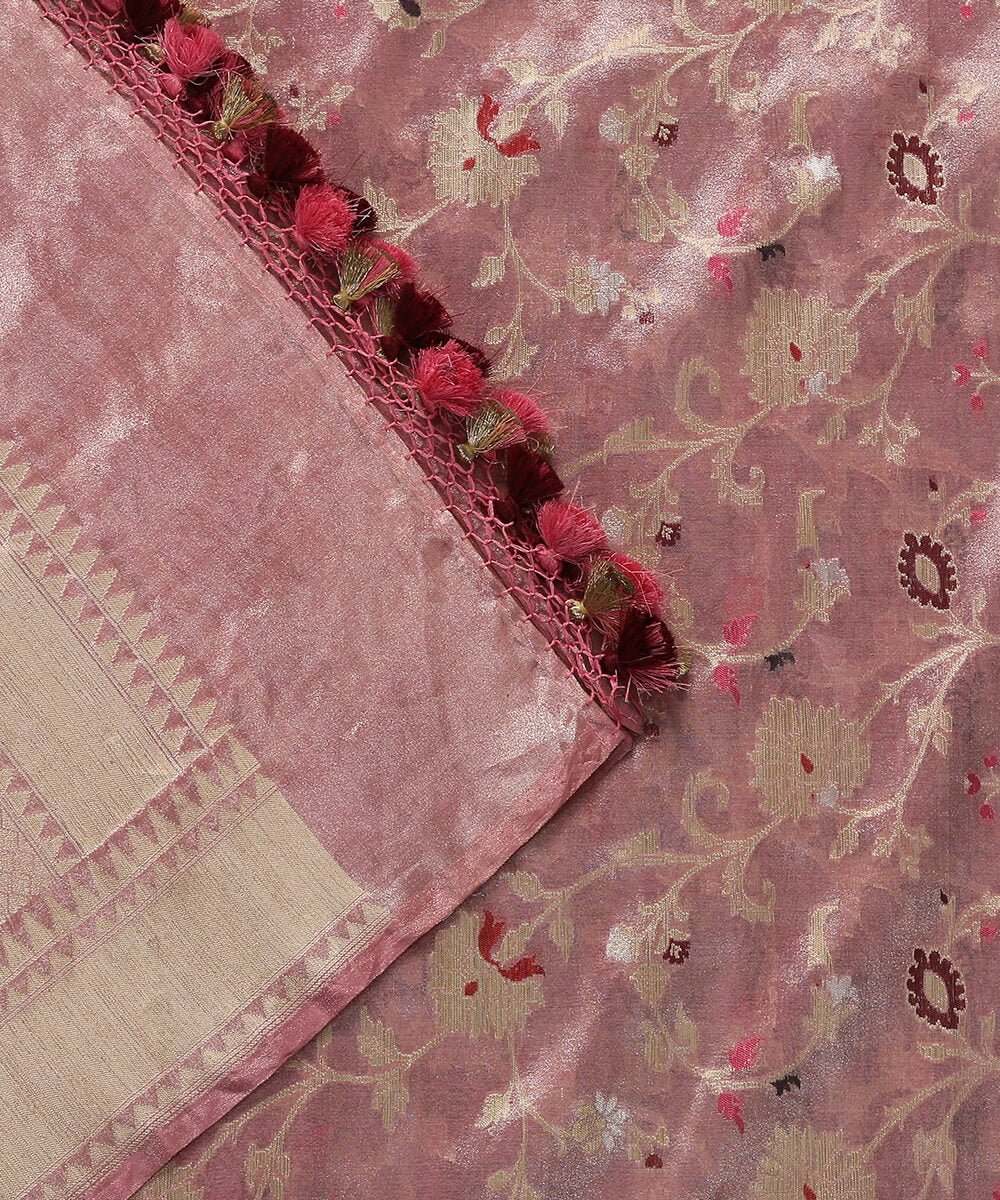Handloom_Pink_Banarasi_Tissue_Jangla_Dupatta_with_Meenakari_WeaverStory_04